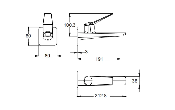 Basin wall faucet mixtur