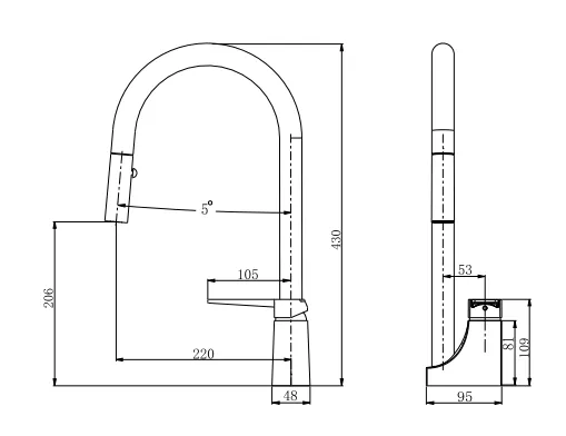 Kitchen sink table faucet