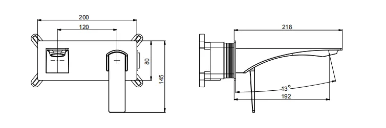 Basin wall faucet mixtur