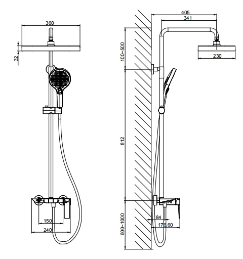 Wall mixer-with bend