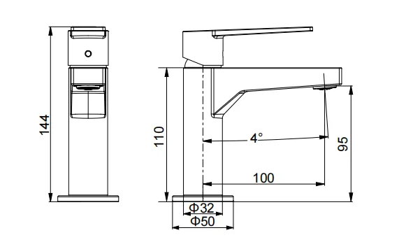 Basin faucet single 4"