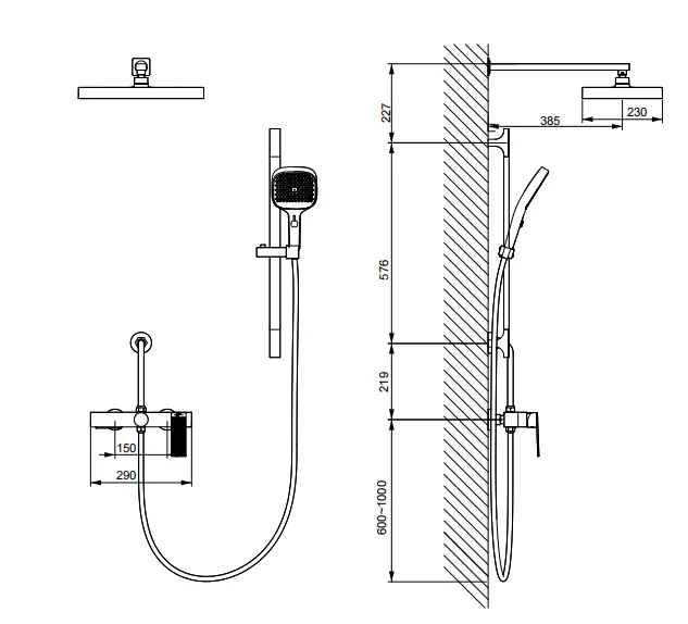 Wall mixer-with bend