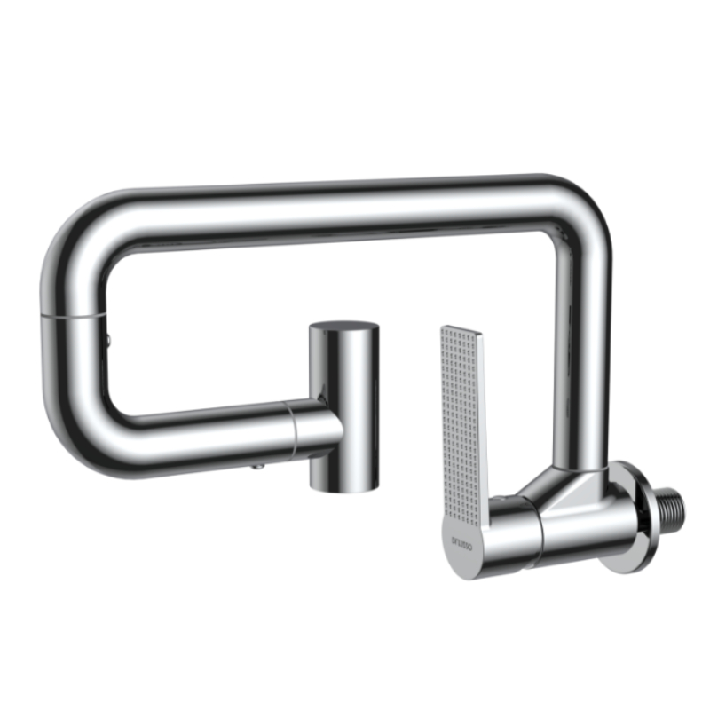 Basin wall faucet single