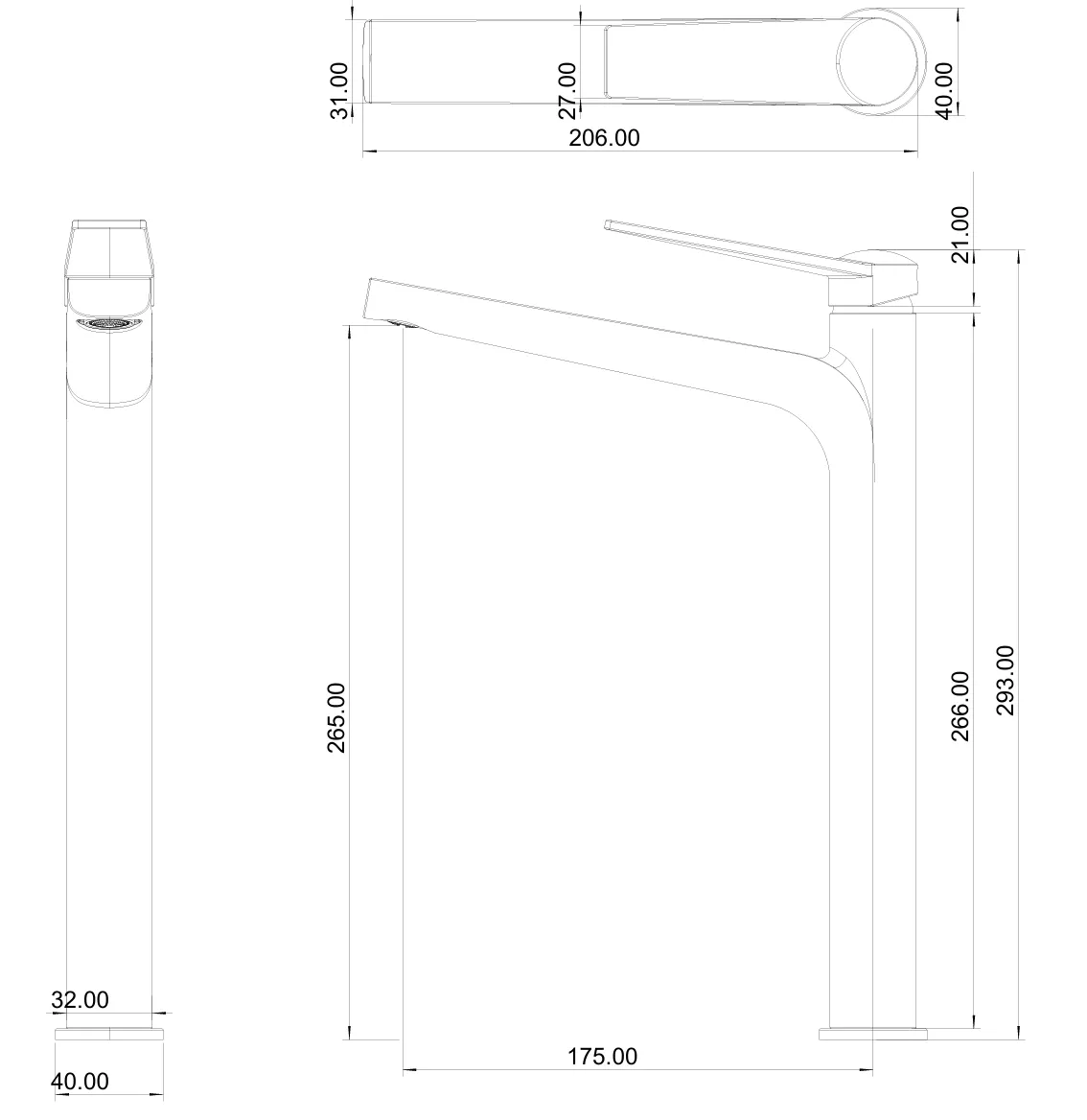 Basin faucet single 11"